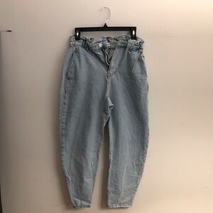 Zara Lighwash Balloon Barrel Jeans